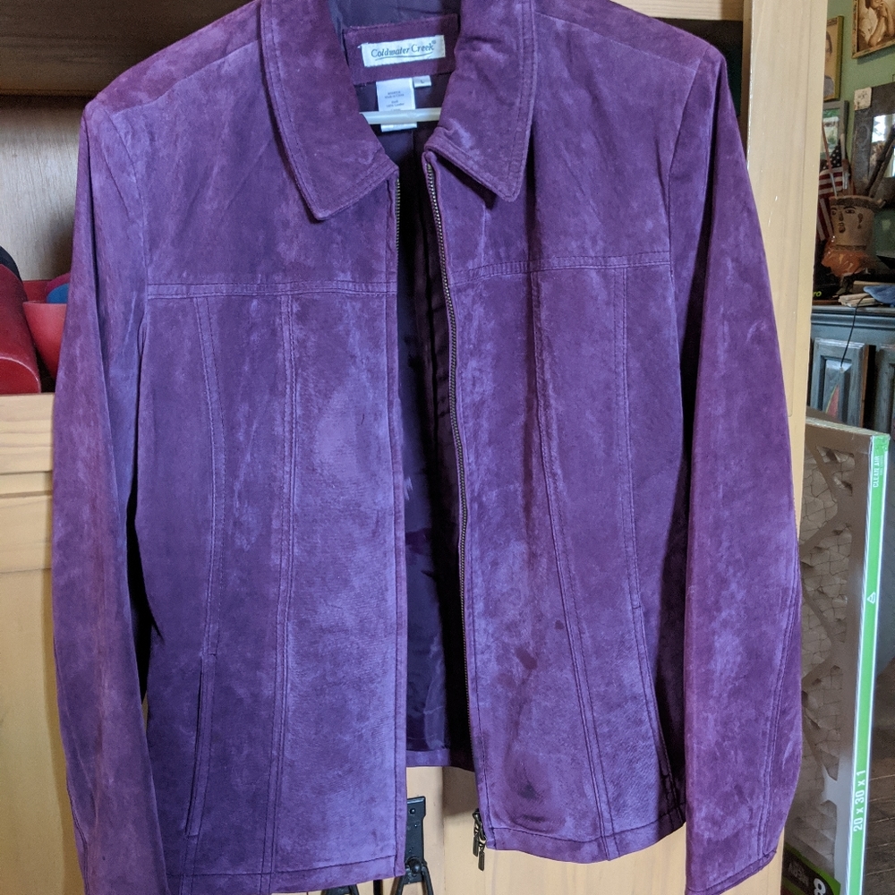 Purple suede jacket sz L
